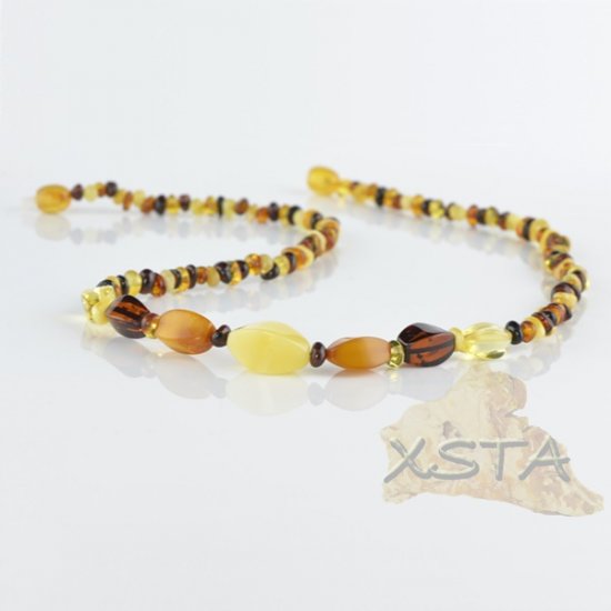Wholesale mix amber color necklace